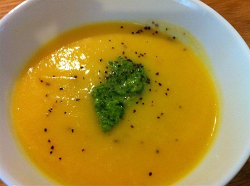 SOUP - Summer Squash Soup with Mint Pistou