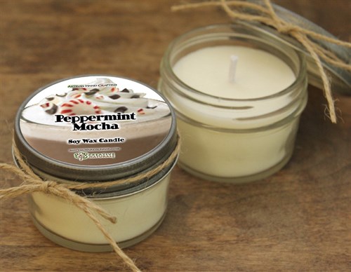 Artisan Crafted "Peppermint Mocha" Natural Candle