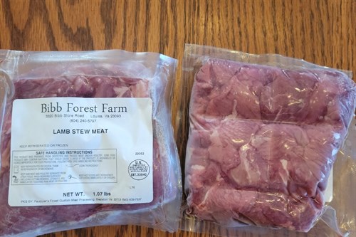 100% Grassdfed Lamb, Stew Meat