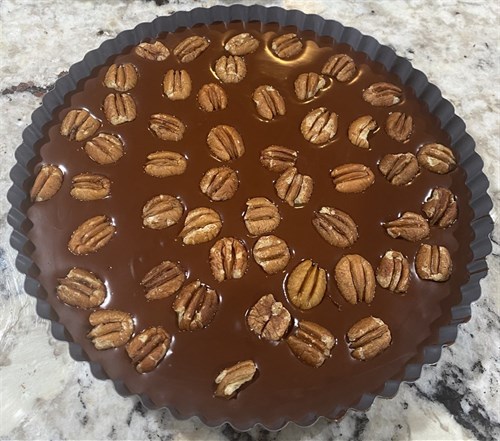 70% Dark Chocolate Pie with Toasted Pecans