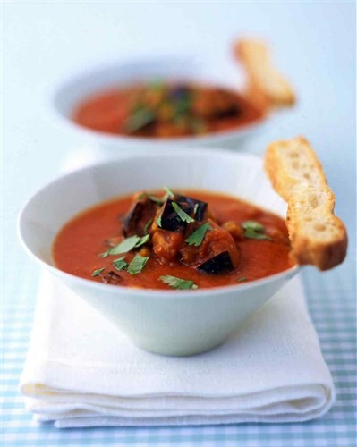 SOUP- Moroccan Roasted Tomato, Eggplant& Chickpea