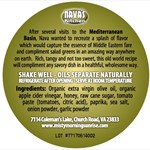 Nava's Kitchen Mediterranean Salad Dressing Back Label