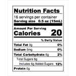 Salted Honey Nutrition Facts Panel