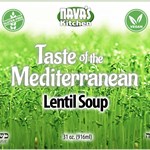 Taste of the Mediterranean Hearty Lentil Soup Front Label