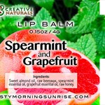 Spearmint Grapefruit Lip Balm Label