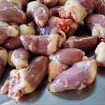 Peacemeal chicken hearts